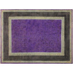 Bareens Designer Rugs - Overdyed Color Reform Kathalee Purple/Charcoal Area Rug, 7'8x9'8 - Masterfully hand-knotted by skilled artists, this over dyed hand knotted rug highlights careful attention to detail and color to create a remarkable chromatic composition. Each rug is hand knotted using centuries old techniques and mellowed down by the natural energy of the sun. While retaining the original design each rug is given a unique artistic composition by over dying and washing each rug in remarkable color palette to produce a bolder, brighter, modern and saturated look. The modern inspired look with rich, luscious detailing, vibrant feel and a show-stopping palette with saturated colors provides an unexpected decor twist. The historic and timeless appearance of this collection offers an exquisite quality of one-of-a-kind artistic rugs.