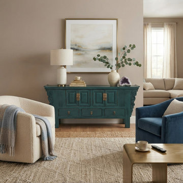 Oriental Distressed Rustic Teal Blue Low TV Console Table Cabinet ws3763S