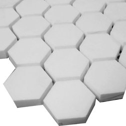 Bianco Dolomiti Marble Italian White Dolomite 1" Hexagon Mosaic Tile Polished - Home Accessories & Decor