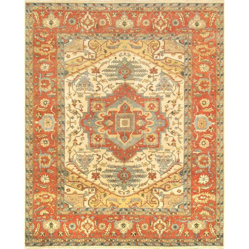 Pasargad Serapi Collection Hand-Knotted Lamb's Wool Area Rug- 8' 1" X 10' 1"