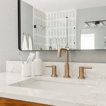 Terrazzo Tides | Transitional Primary Bathroom