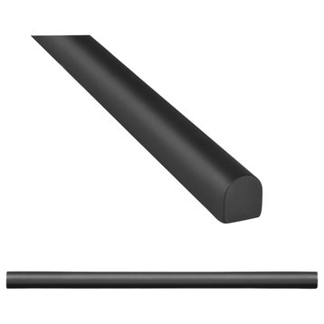 Trendy Iron Black 0.75" x 12" Matte Metal High Pencil Liner Wall Tile (Set of 5)