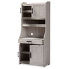 Modern & Contemporary 6-Shelf White-Washed Wood Kitchen Storage Cabinet