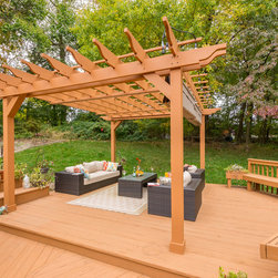 Composite Pergola with Retractable Cover - Pergolas