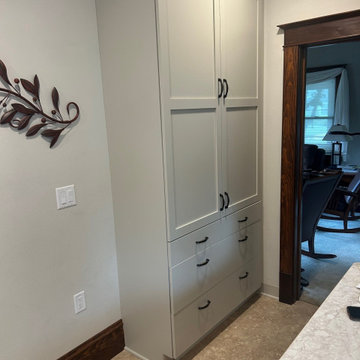 Kitchen Remodel Done in New Morning Dew Colored Cabinets