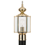 Generation Lighting Collection - Sea Gull Lighting 1-Light Outdoor Post Lantern, Polished Brass - Blubs Not Included