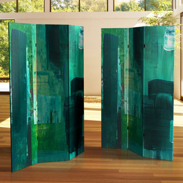 6' Tall Double Sided Undersea Canvas Room Divider