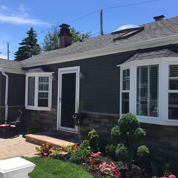 Long Beach Siding - Charcoal Smoke with Sterling Tight Cut Stone & Windows