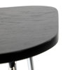 LeisureMod Melrose Modern Wood Counter Stool With Chrome Base Set of 2, Black