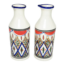 Stoneware Olive Oil Cruet (Set of 2) &ndash; Tabarka, by Le Souk Ceramique - Products