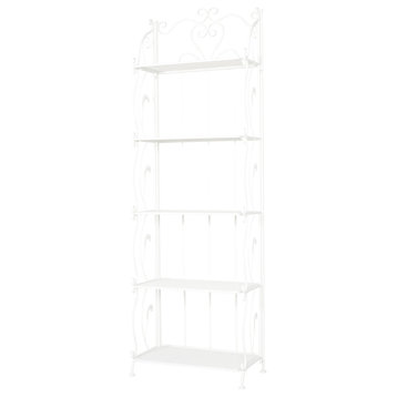 French Country White Metal Bakers Rack 560822