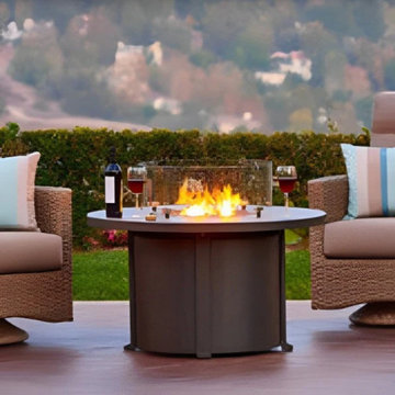 Forever Patio Universal Aluminum 42" Round Fire Table w/ Cal Sil Top