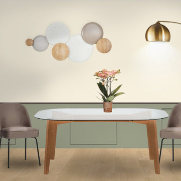 Aménagement d'un salon, salle à manger et cuisine ouverte sur une extension