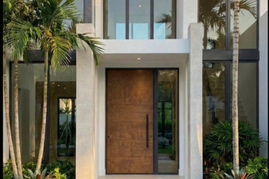 Example of a large minimalist entryway design in Miami