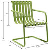 Crosley Gracie Metal Patio Chair in Green (Set of 2)