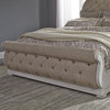 Queen Uph Sleigh Bed (520-BR-QUSL), Antique White Finish
