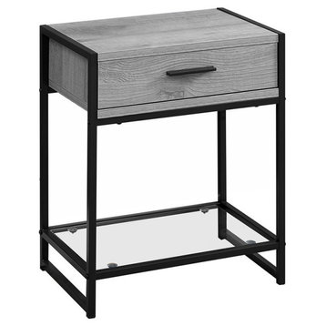 Accent Table Side End Nightstand Lamp Bedroom Metal Laminate Grey