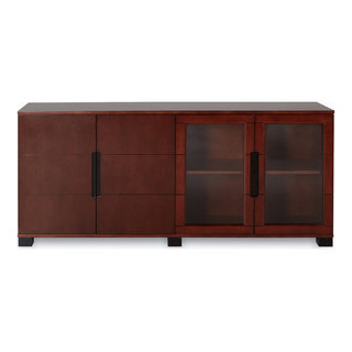 Zuri Furniture Hayes Modern 2 Door Storage Printer Cabinet - Light Wood