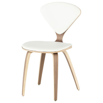 Satine White Leather Dining Chair