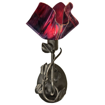 Jezebel Radiance Branch Sconce With Magnolia Leaves, Plum
