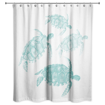 Sea Turtle Team 4 71x74 Shower Curtain