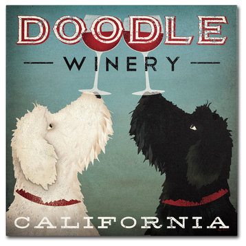 'Doodle Wine' Canvas Art by Ryan Fowler