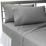 SCALA - 400TC 100% Egyptian Cotton Solid Elephant Gray Full Size Sheet Set - Redefine your everyday elegance with these luxuriously super soft Sheet Set . This is 100% Egyptian Cotton Superior quality Sheet Set that are truly worthy of a classy and elegant look. Full Sheet Size Set includes:1 Fitted Sheet 54 Inch (length) X 75 Inch (width) (Top surface measurement).1 Flat Sheet 81 Inch (length) X 96 Inch(width).2 Pillowcase 20 Inch (length) X 30 Inch(width).