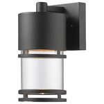 Z-Lite - Z-Lite 553S-BK-LED Luminata Outdoor LED Wall Light in Black - Clean contemporary styling with a traditional look make these fixtures well suited for any home. Today's contemporary homes, as well as homes of the crafstmen style, are particularily well suited. These aluminum fixtures are available in black, oil rubbed bronze and brushed nickel aluminum with clear glass. Please note: LED lights are not dimmable.