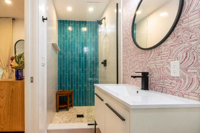 Beach style bathroom photo in Miami