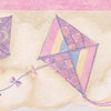 Wallpaper Border Rainbow Kites Pink Beige Purple 7.25"x15'