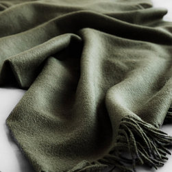 Baby Alpaca Throw Olive - Throws