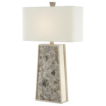 Currey and Company 6000-0429 Table Lamp, Light Mica/Silver Leaf Finish