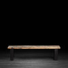 Bench Made of Recycled Railway Wood and Metal Legs, 78" W X 13" D X 17" H
