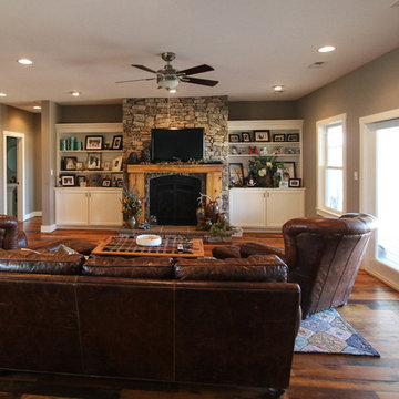 Great Room - Repurposed Barn Wood Floors