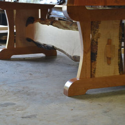 Live Edge Dining Table with Live Edge Trestle Base - Products