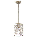 Quoizel - Quoizel Meadow Lane One Light Mini Pendant MDL1508VG - One Light Mini Pendant from Meadow Lane collection in Vintage Gold finish. Number of Bulbs 1. Max Wattage 100.00 . No bulbs included. A balance of metal and crystal come together in a vision of nature with the Meadow Lane Series. The varying hues of the vintage gold finish showcase the buds of shimmering crystal for a dazzling display of light. For added convenience and functionality this series can applied as a pendant or semi-flush mount. No UL Availability at this time.