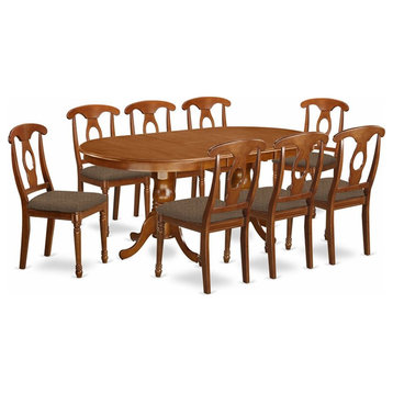 Atlin Designs 9-piece Dining Set with Cushion Chairs in Brown