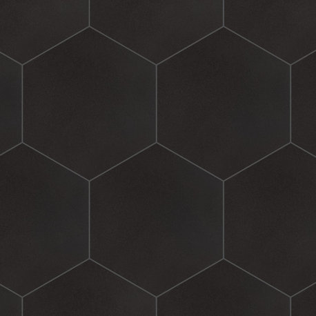 Textile Basic Hex Black Porcelain Floor and Wall Tile