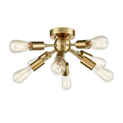Antique Brass Sputnik Chandelier With 8 Socket Flush Mount Ceiling Light