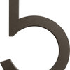 Modern Font House Number, Bronze, 4", Number 5, Modern Font