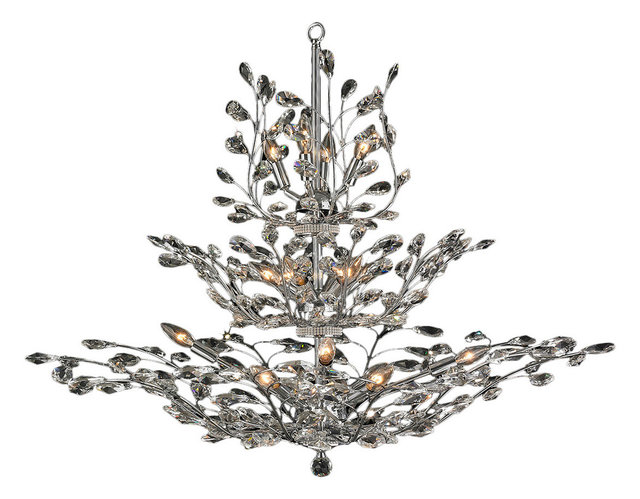 Contemporary Euro Style 18 Light Chrome Finish Clear Crystal Fl Contemporary Euro Style 18 Light Chrome Finish Clear Crystal Fl Chandelier