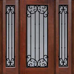 Prehung Side lights Door 80 Fiberglass Valencia Full Lite - Front Doors