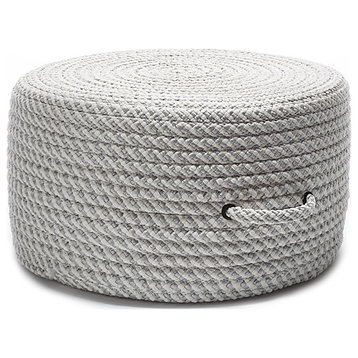 Colonial Mills Pouf Bright Twist Pouf Shadow and White Round