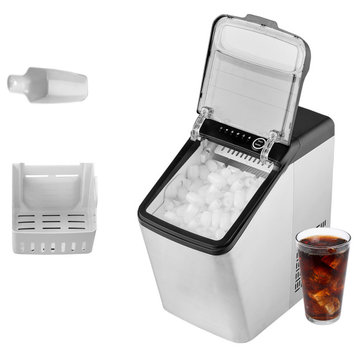 VEVOR Stainless Steel Countertop Ice Maker 33Lbs/24H Bullet Ice Cube Machine