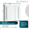 AQUADOM Signature Royale LED Lighted Medicine Cabinet 36''x30"x5"