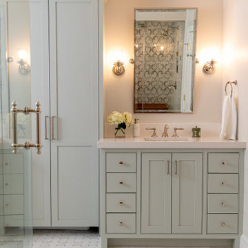 Eton Master Bath Remodel with Built-In Washer Dryer Custom Cabinet in Towson