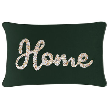 Sparkles Home Shell Home Pillow - 14x20" - Emerald Velvet