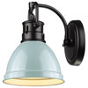 Golden Lighting 3602-BA1-BLK Duncan 1 Light 9" Tall Bathroom - Black / Gray