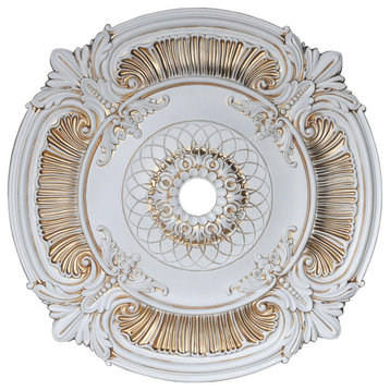 Artistry Lighting, Round 40" Antique White and Gold Ceiling Medallion (ARP16-F1)