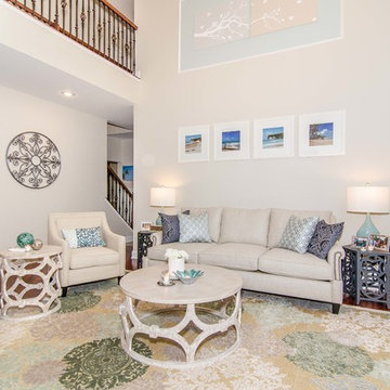 Transitional Family Room Harvard Oval